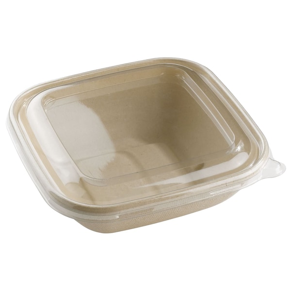 Abena Lids, To-Go Containers, Fits Abena Eco Products No 133220, Clear, Square, 6.9L x 6.9W x 0.67H, PK300 133221 - main